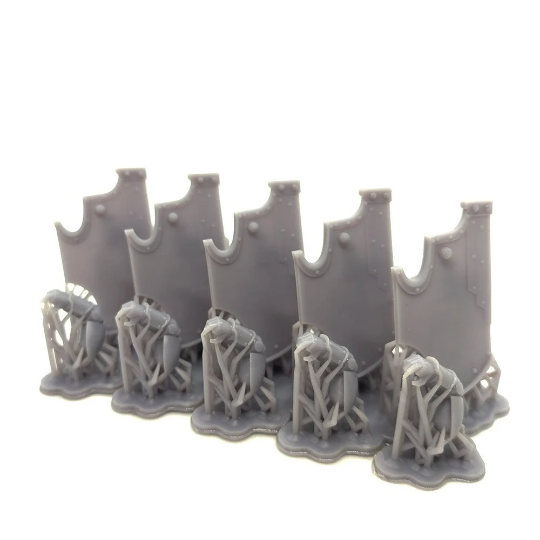 5x Space Warrior Shields | Curved Boarding for Primary Warriors | Sci-Fi Grimdark Custom Bitz Wargaming Miniatures 28mm 32mm