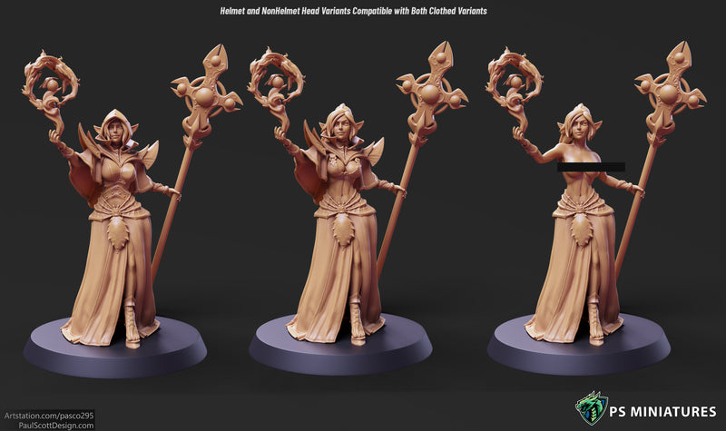 Drow Cleric Miniatures | Drow Clerics | Fantasy Miniature | PS Miniatures