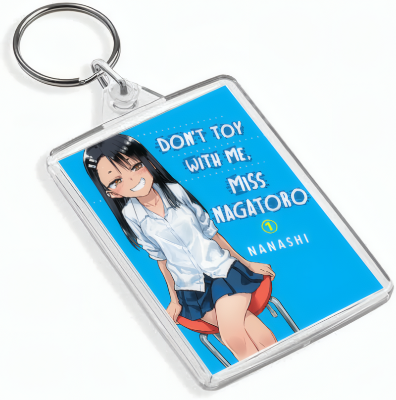 Don't Toy With Me Miss Nagatoro Inspired Manga Cover Art Keyring - Dual Sided English / Japanese
