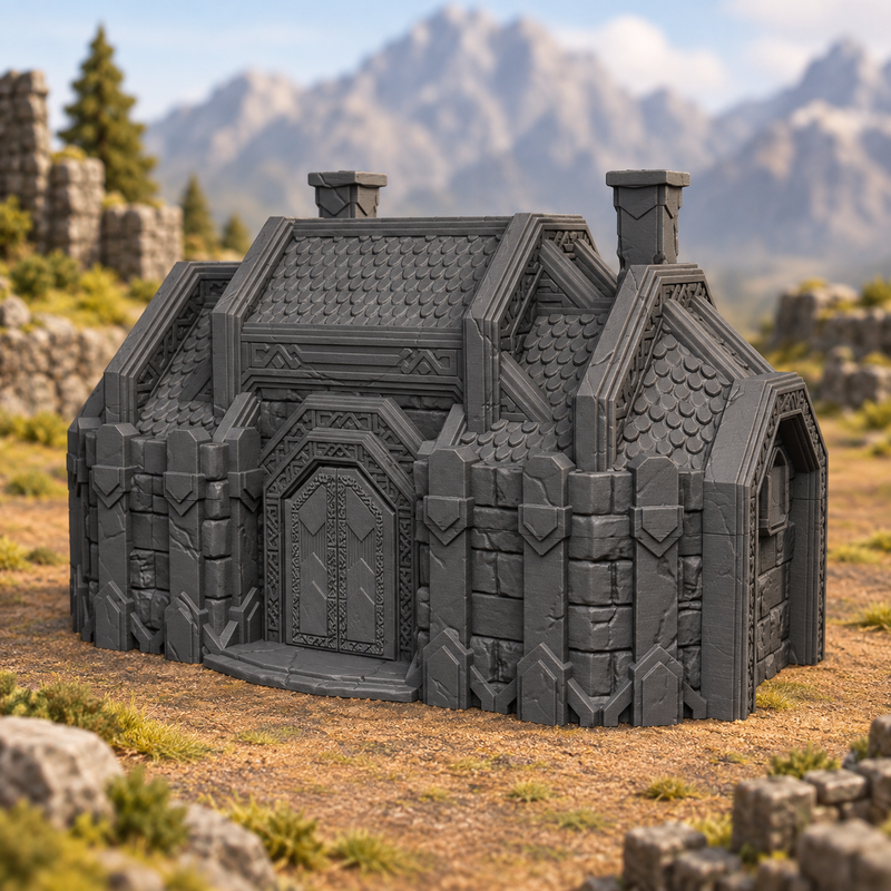 Dwarven Great Hall 28mm DND Terrain | Tabletop Wargaming Scenery for Warhammer, Frostgrave & RPG | 3D Printed