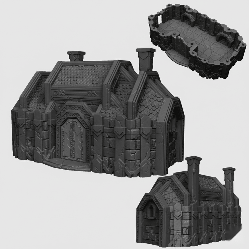 Dwarven Great Hall 28mm DND Terrain | Tabletop Wargaming Scenery for Warhammer, Frostgrave & RPG | 3D Printed