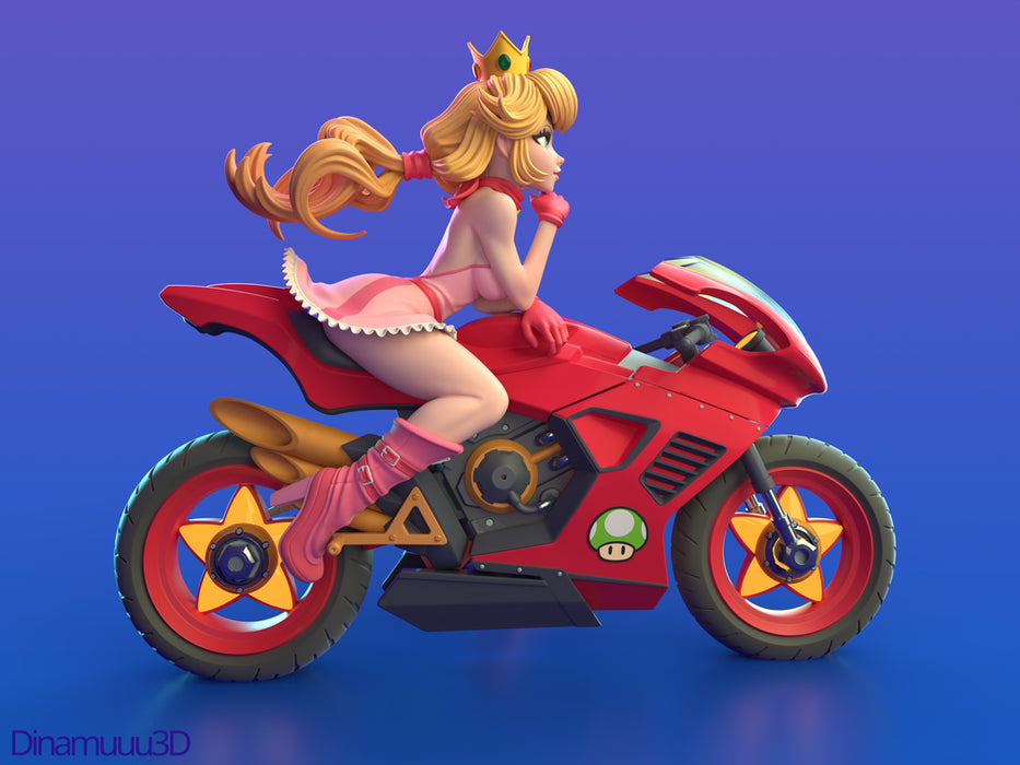 Bike Princess | Pin-Up Statue Fan Art Miniature Unpainted | Dinamuu3D