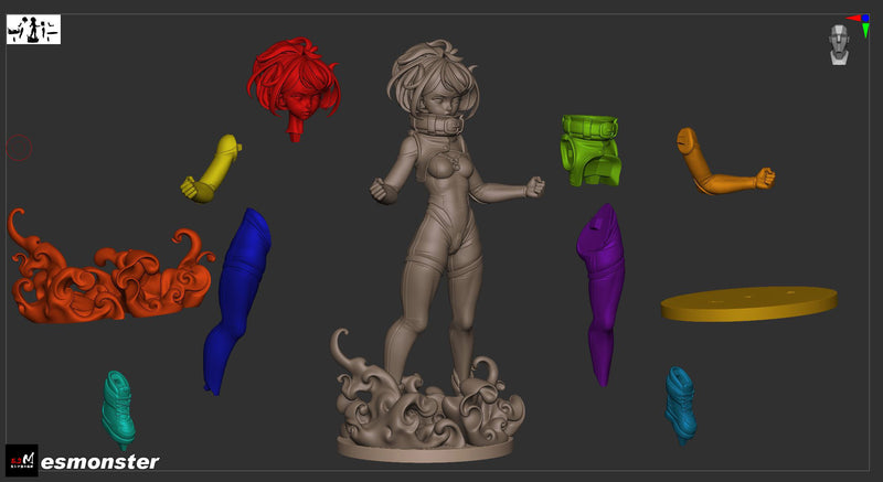 Bull Devil | Pin-Up Statue Fan Art Miniature Unpainted | E.S Monster