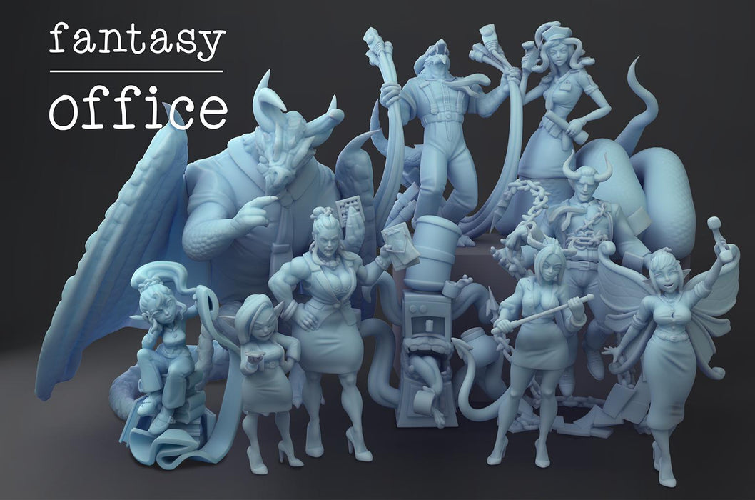 Fantasy Office Miniatures (Full Set) | Twin Goddess Miniatures