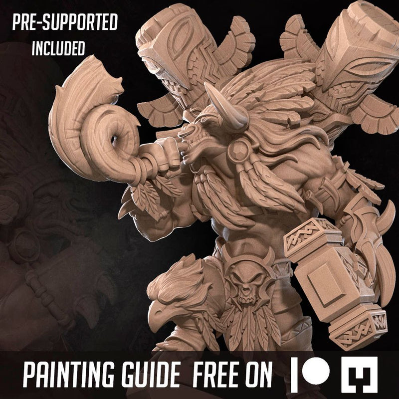 Tauren Chieftain Warrior | Realm of Bulletcraft Miniatures | Tabletop Fantasy Resin Miniatures | BTB TabletopXtra