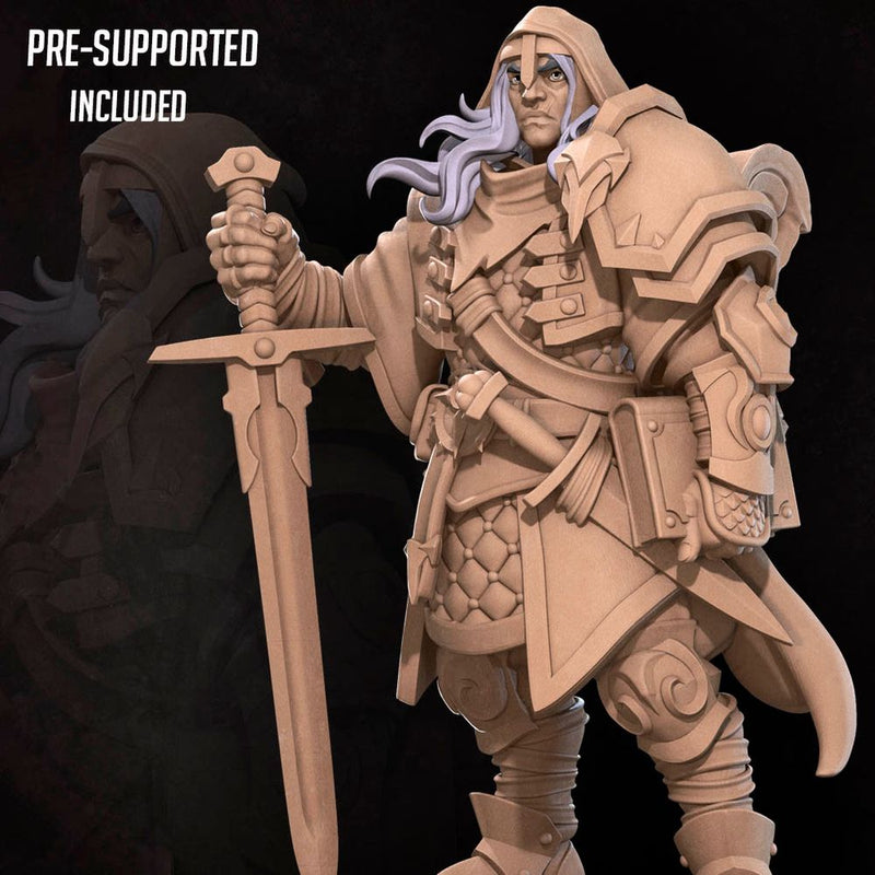 Human Paladin | Bullet Heroes Miniatures | Tabletop Fantasy Resin Miniatures | BTB TabletopXtra
