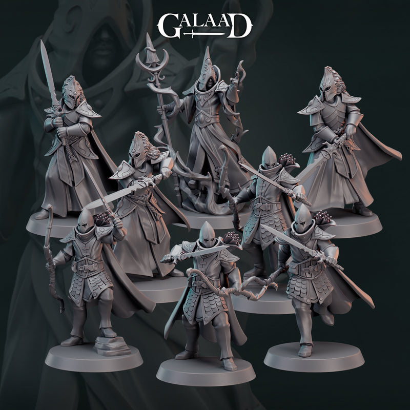 Elf Fighters Warband Miniatures | Fantasy Miniature | Galaad Miniatures