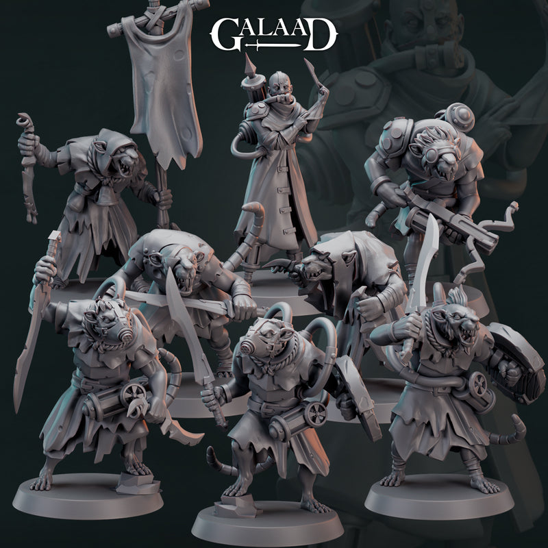 Ratfolk Gang Miniatures | Fantasy Miniature | Galaad Miniatures