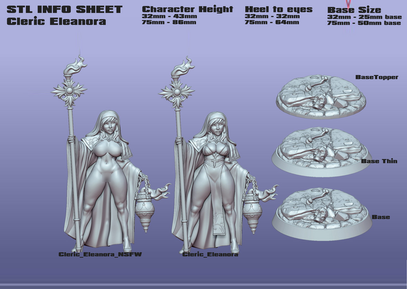 Cleric Eleanora | Fantasy Pin-Up | Fantasy Miniature | Gaz Minis | [Multi-Listing]