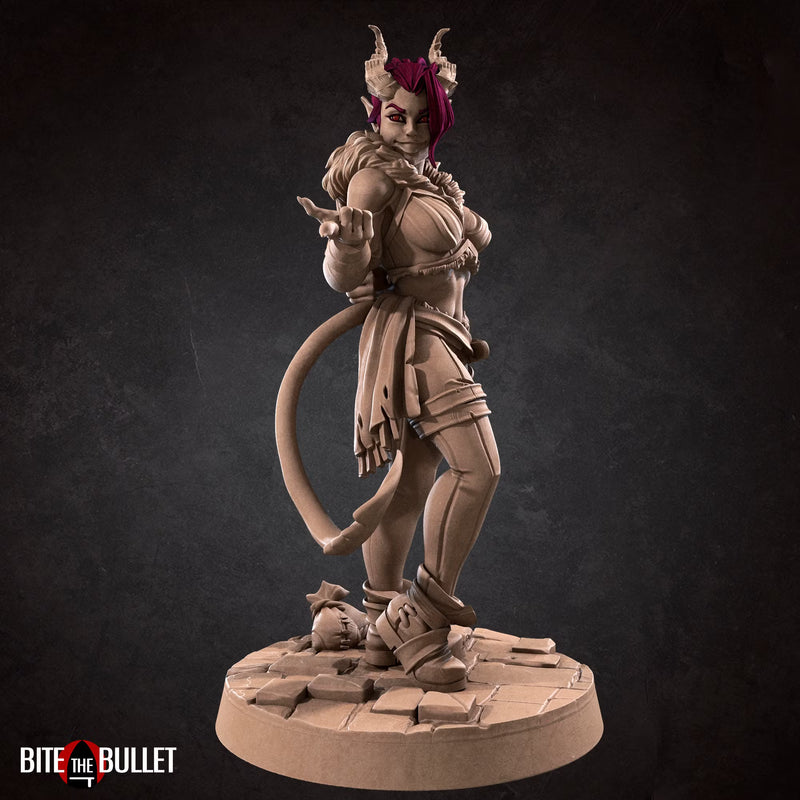 Illusionist Thief Fiona Pin-Up | Tieflings | Tabletop Fantasy Resin Miniatures | BTB