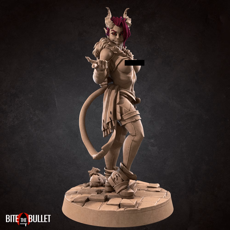 Illusionist Thief Fiona Pin-Up | Tieflings | Tabletop Fantasy Resin Miniatures | BTB