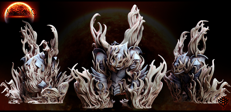 Fire Golem (Pose 2) | Inferno: All Shall Burn | Fantasy Miniature | Mini Monster Mayhem