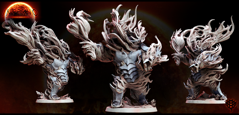 Fire Golem (Pose 3) | Inferno: All Shall Burn | Fantasy Miniature | Mini Monster Mayhem