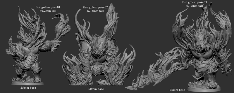 Fire Golem (Pose 3) | Inferno: All Shall Burn | Fantasy Miniature | Mini Monster Mayhem
