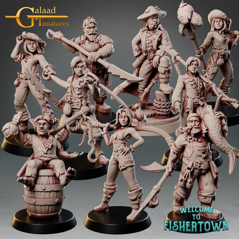 Fishertown, 28/32mm resin fantasy miniature, unpainted