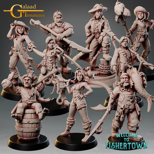 Fishertown, 28/32mm resin fantasy miniature, unpainted