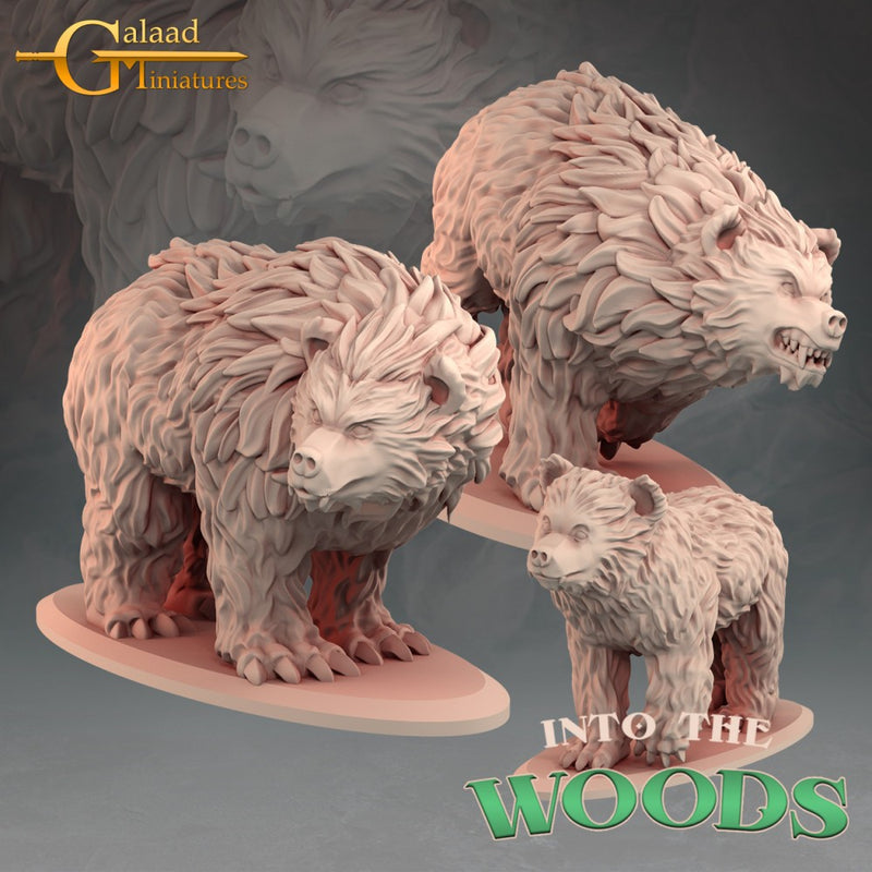 Bears (3) | Forest Monster Miniatures | Into the Woods | Fantasy Miniature | Galaad Miniatures TabletopXtra