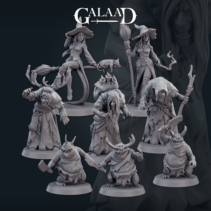 Witches & Little Monster Miniatures (Full Set) | Fantasy Miniature | Galaad Miniatures