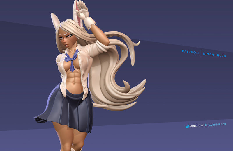Rabbit Hero Uniform | Pin-Up Statue Fan Art Miniature Unpainted | Dinamuu3D