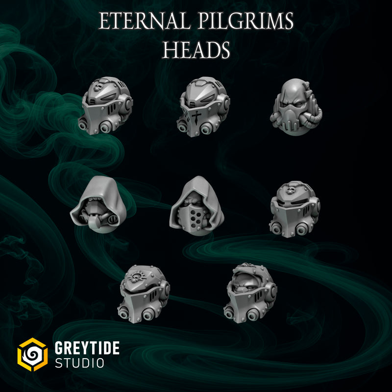 Big Heads & Helmets Pack | Eternal Pilgrims | Conversion Bits For 28mm 32mm Sci-fi Marines
