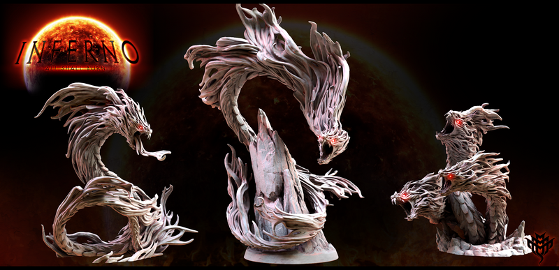 Hell Fire Ophidian Miniatures | Inferno: All Shall Burn | Fantasy Miniature | Mini Monster Mayhem