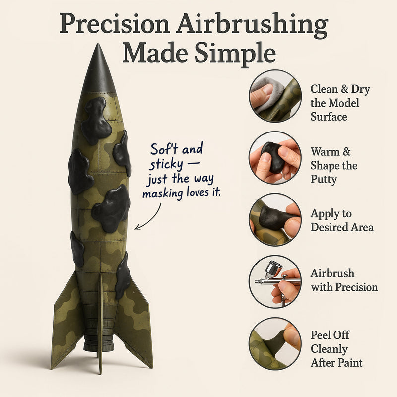 Elastic Masking Putty for Airbrushing – Reusable Camouflage Tool | Hobby Heaven HHP-1001