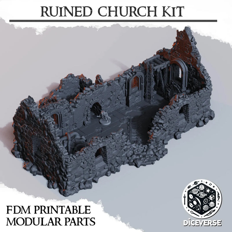 Ruined Church Scenery | Trench Grimdark | Diceverse