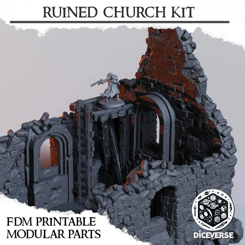 Ruined Church Scenery | Trench Grimdark | Diceverse