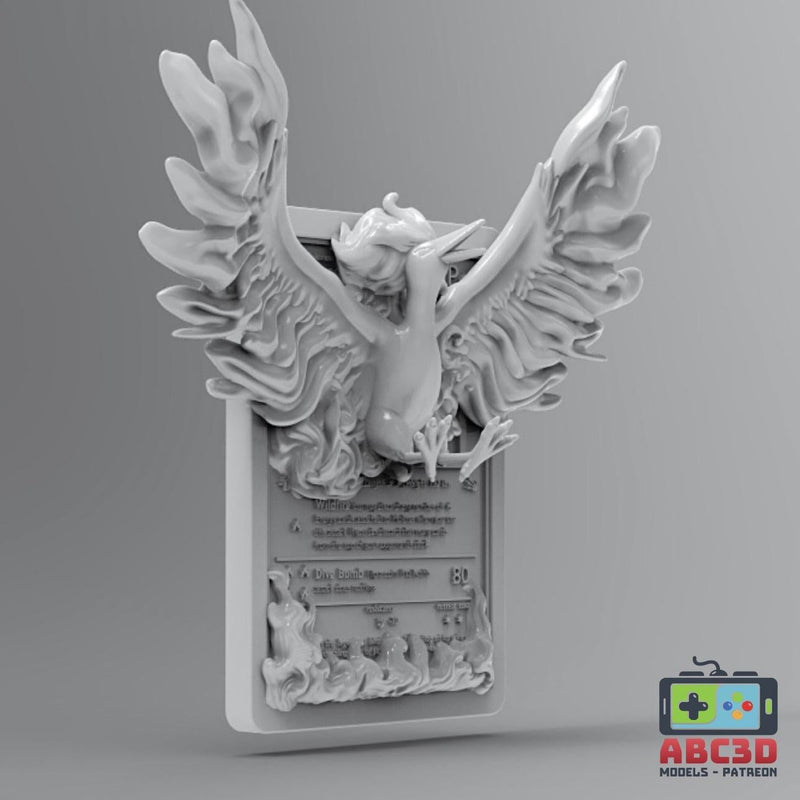 Moltress 3D Pokemon Card Wall Art Resin Figure Display TCG Collectible