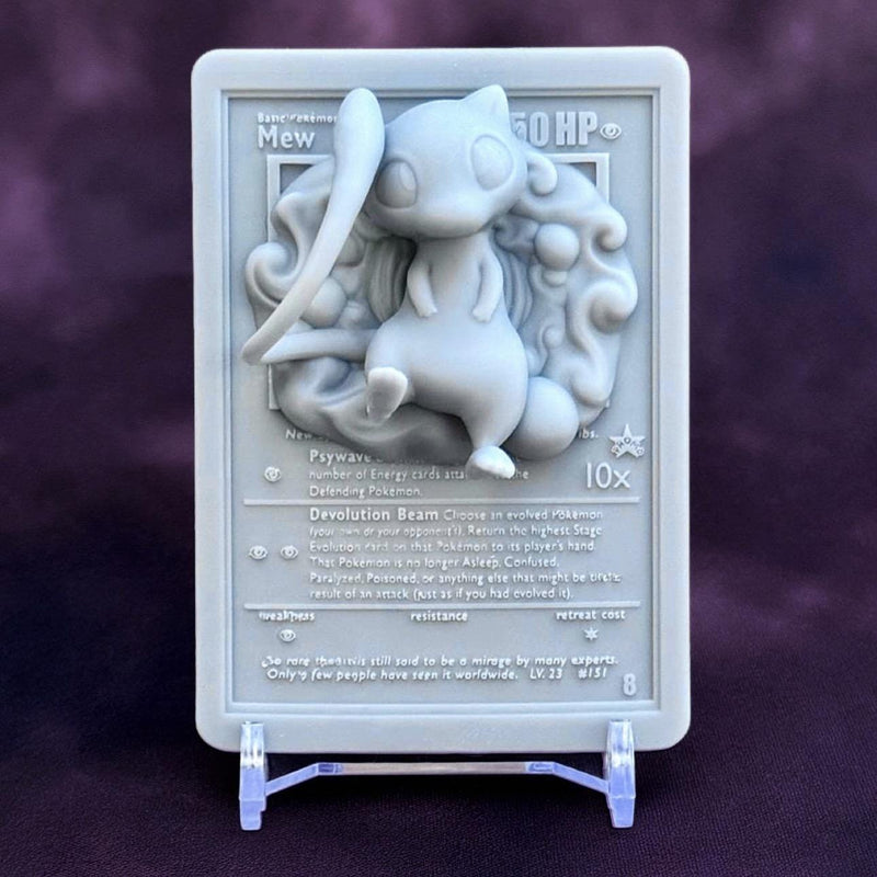 Mew 3D Pokemon Card Wall Art Resin Figure Display TCG Collectible
