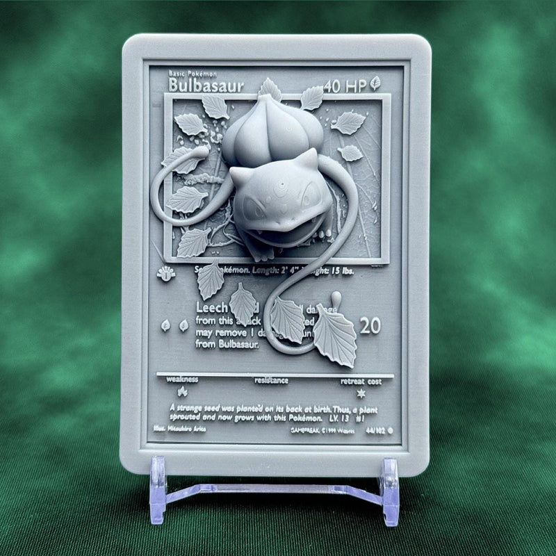 Bulbasaur 3D Pokemon Card Wall Art Resin Figure Display TCG Collectible