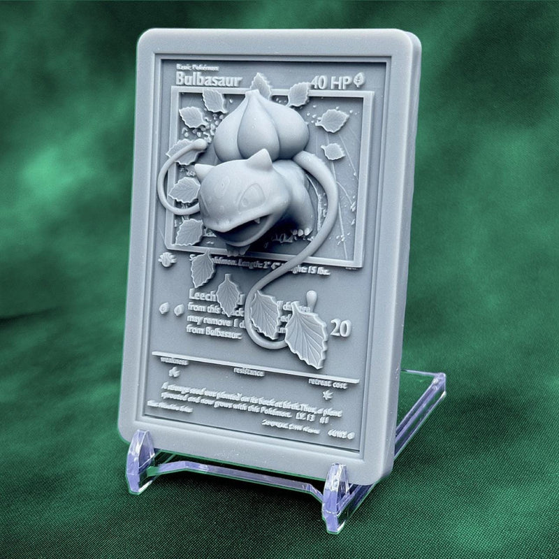 Bulbasaur 3D Pokemon Card Wall Art Resin Figure Display TCG Collectible