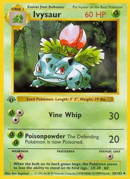 Ivysaur 3D Pokemon Card Wall Art Resin Figure Display TCG Collectible