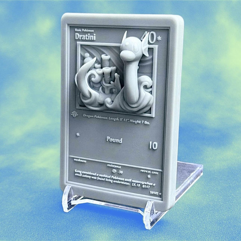 Dratini 3D Pokemon Card Wall Art Resin Figure Display TCG Collectible