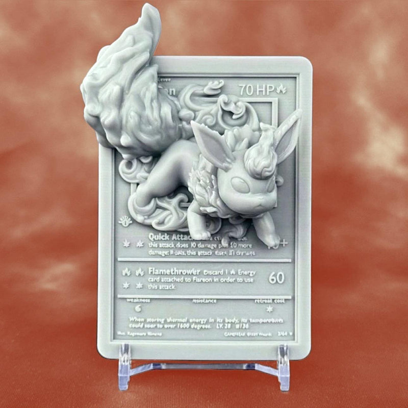 Flareon 3D Pokemon Card Wall Art Resin Figure Display TCG Collectible