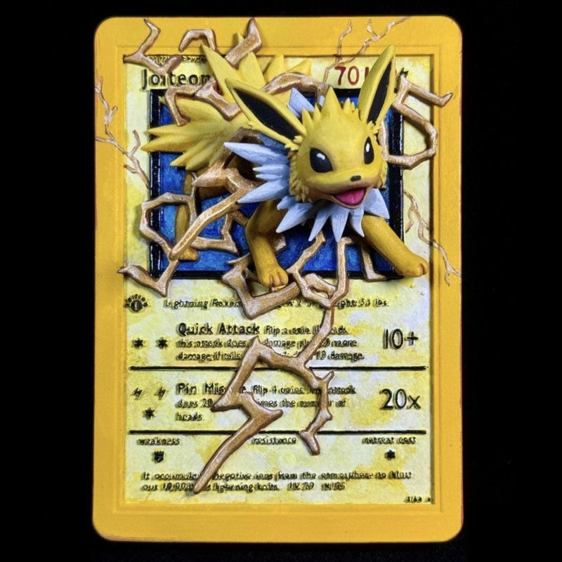 Jolteon 3D Pokemon Card Wall Art Resin Figure Display TCG Collectible