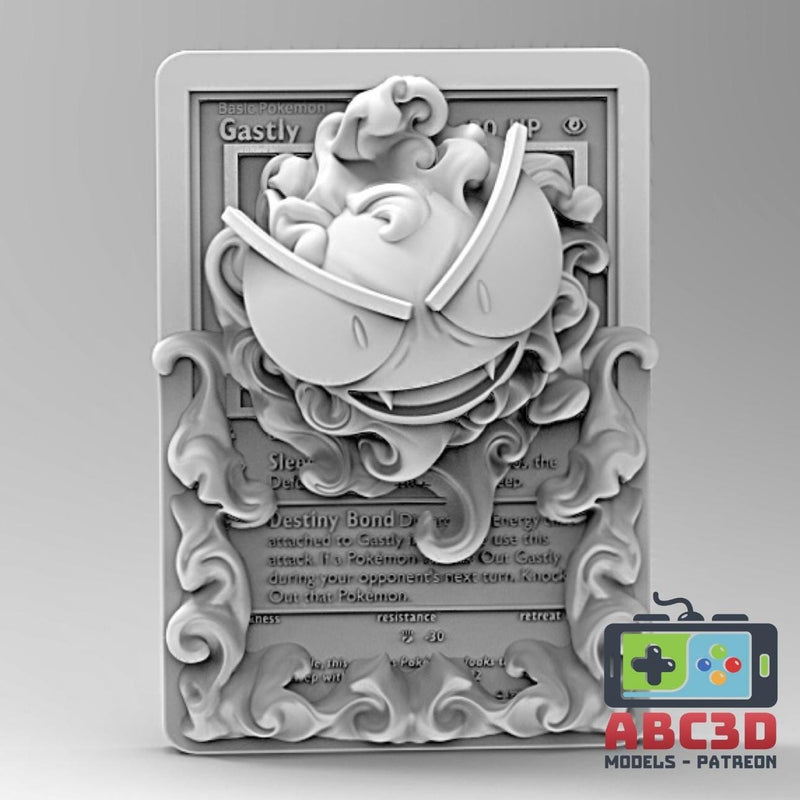 Gastly 3D Pokemon Card Wall Art Resin Figure Display TCG Collectible