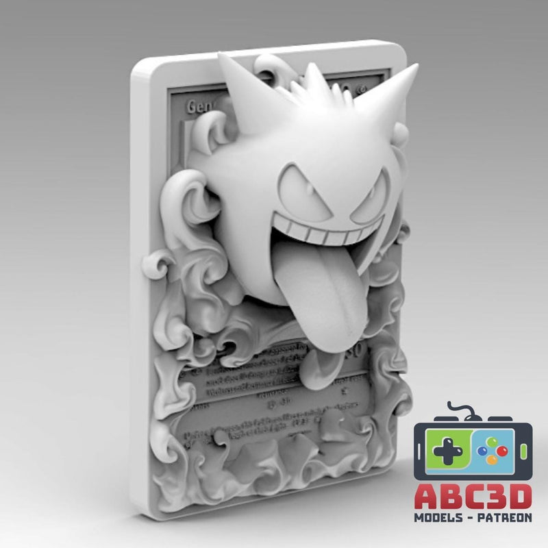 Gengar 3D Pokemon Card Wall Art Resin Figure Display TCG Collectible