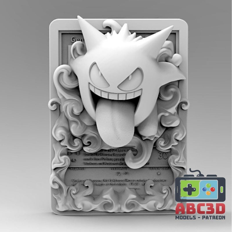 Gengar 3D Pokemon Card Wall Art Resin Figure Display TCG Collectible