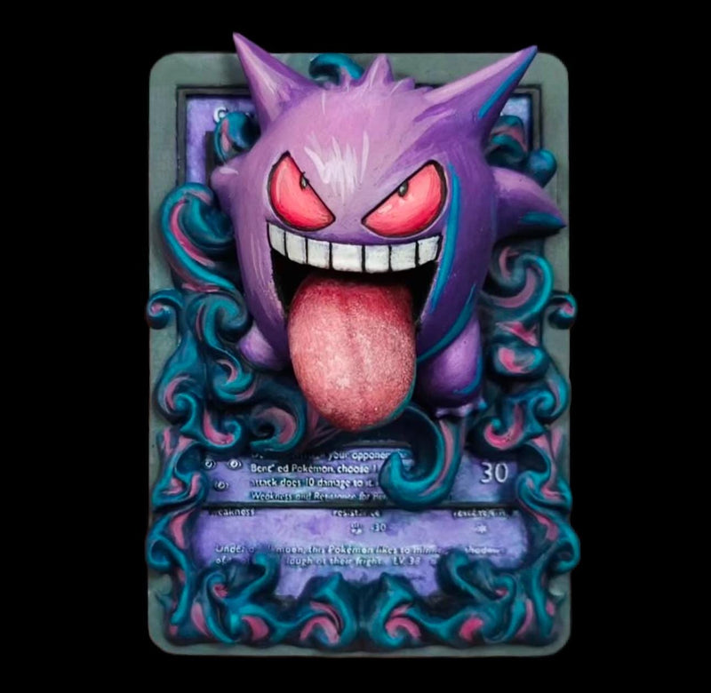 Gengar 3D Pokemon Card Wall Art Resin Figure Display TCG Collectible