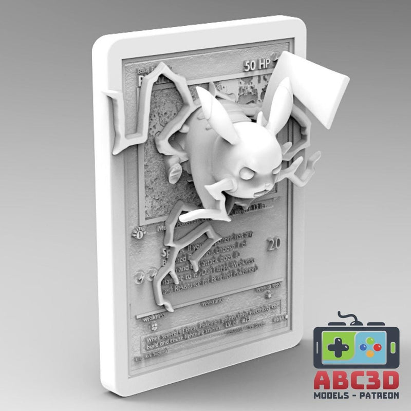 Pikachu 3D Pokemon Card Wall Art Resin Figure Display TCG Collectible