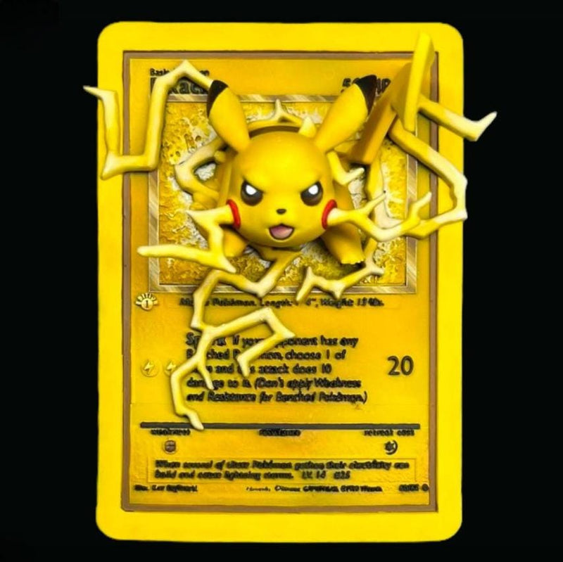 Pikachu 3D Pokemon Card Wall Art Resin Figure Display TCG Collectible