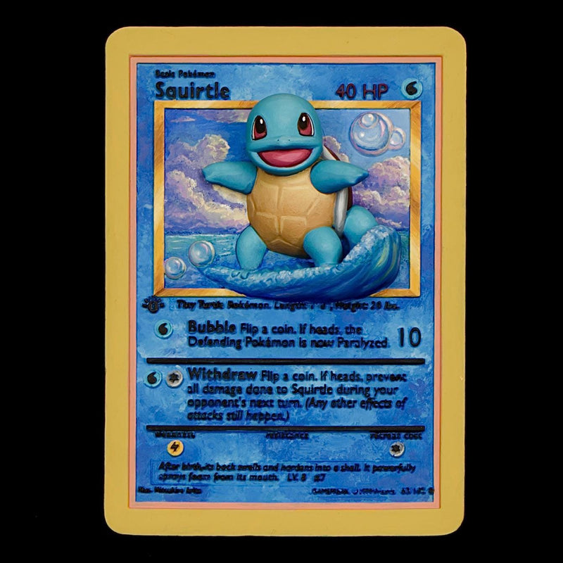 Squirtle 3D Pokemon Card Wall Art Resin Figure Display TCG Collectible