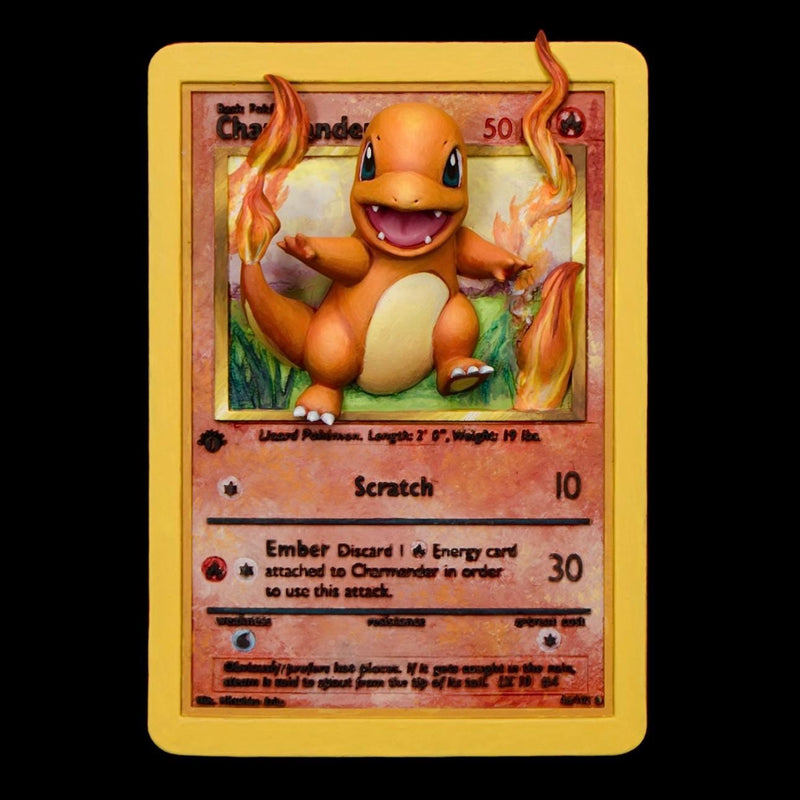 Charmander 3D Pokemon Card Wall Art Resin Figure Display TCG Collectible