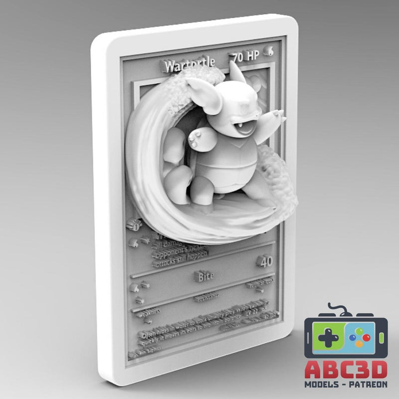 Wartortle 3D Pokemon Card Wall Art Resin Figure Display TCG Collectible