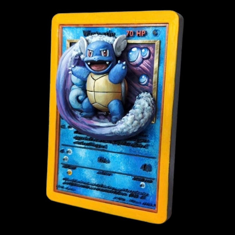Wartortle 3D Pokemon Card Wall Art Resin Figure Display TCG Collectible