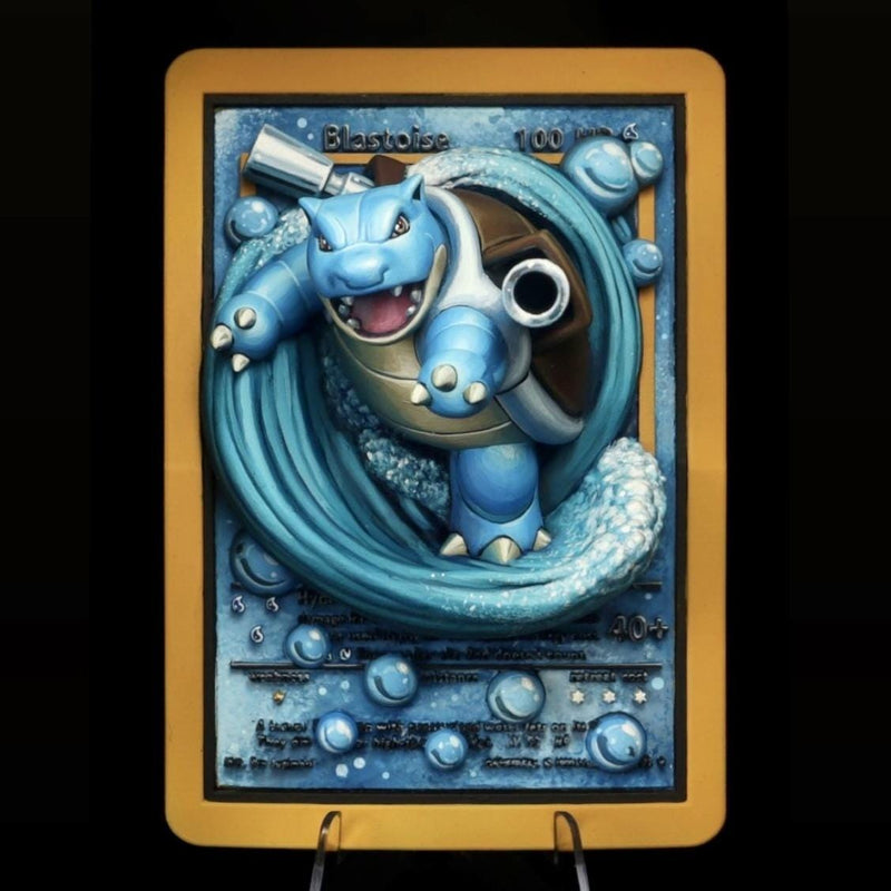 Blastoise 3D Pokemon Card Wall Art Resin Figure Display TCG Collectible
