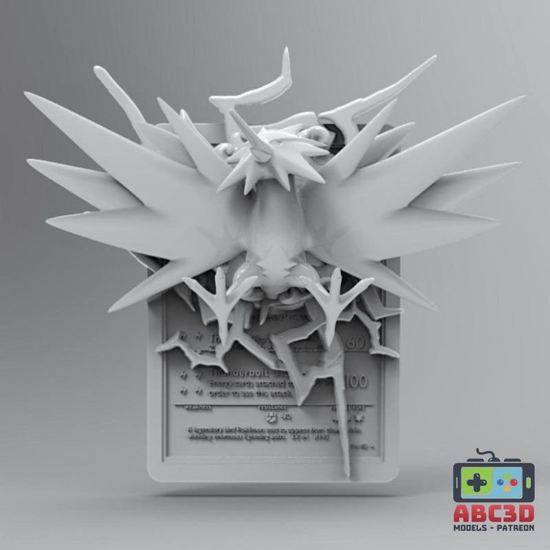Zapdos 3D Pokemon Card Wall Art Resin Figure Display TCG Collectible