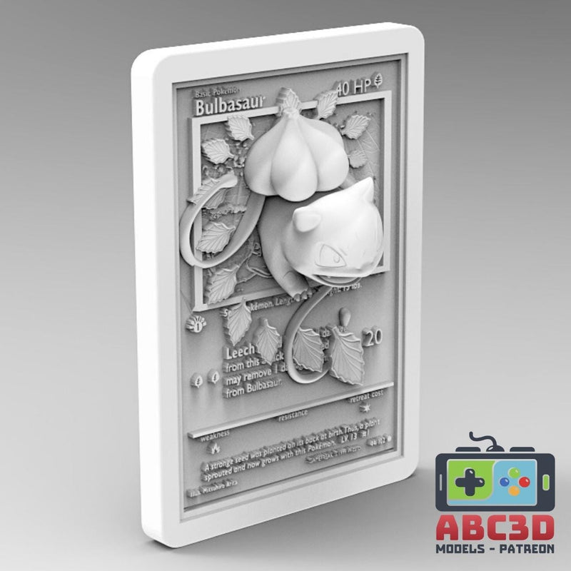 Bulbasaur 3D Pokemon Card Wall Art Resin Figure Display TCG Collectible