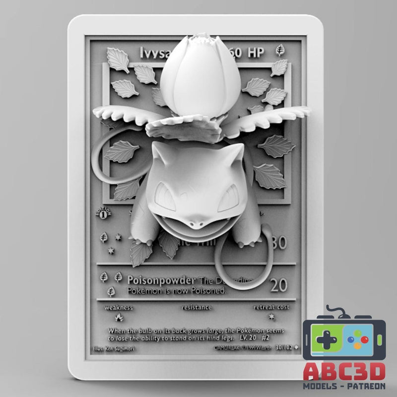 Ivysaur 3D Pokemon Card Wall Art Resin Figure Display TCG Collectible